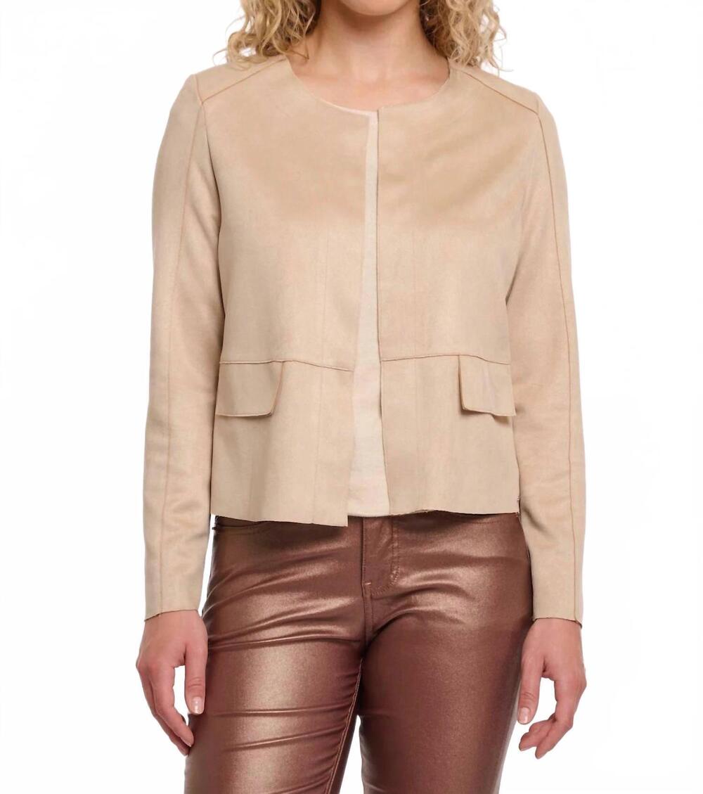 NEW RINO & PELLE brisia faux suede jacket in oat